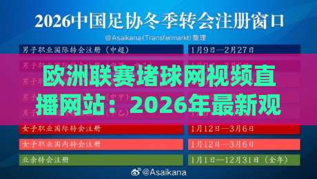 欧洲联赛堵球网视频直播网站:2026年最新观赛指南与平台推荐