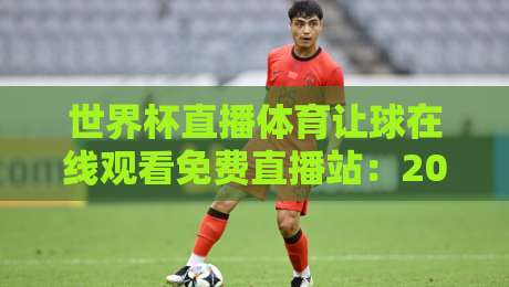 世界杯直播体育让球在线观看免费直播站:2026年球迷必知的观赛新姿势