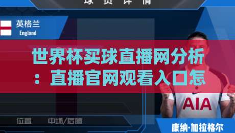 世界杯买球直播网分析:直播官网观看入口怎么找?(2026最新指南)